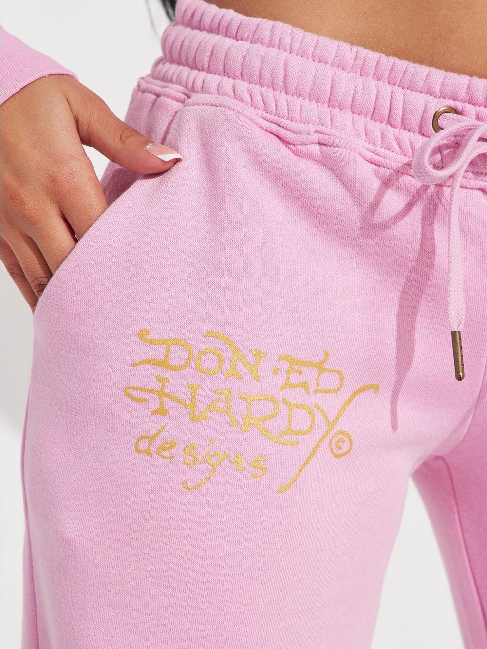 Ed Hardy Pink Logo Lounge Sweatpants Size XS NWT